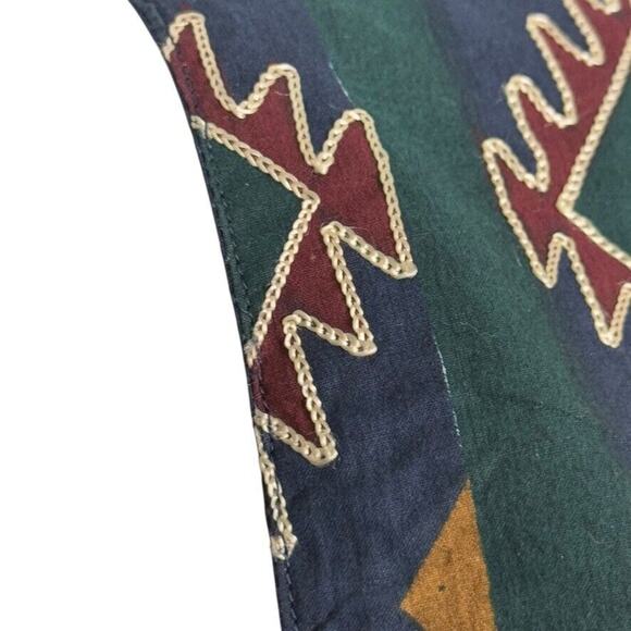 Stefano International Womens Vintage Embroidered Aztec Vest Top 80s Tie Back M - Picture 4 of 16
